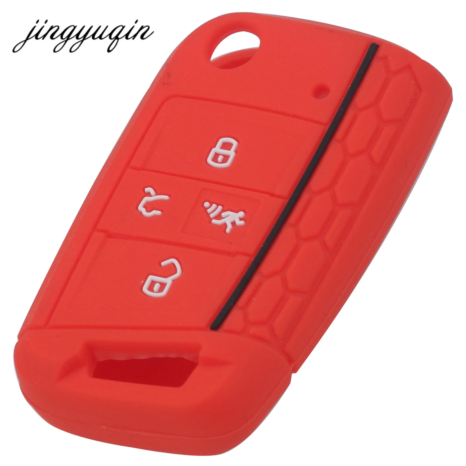 jingyuqin Silicone Flip key fob Cover Skin for VW 2016 2017 Golf 7 ALLTRACK MK7 for Skoda Octavia A7 SEAT Remote 4 button Case