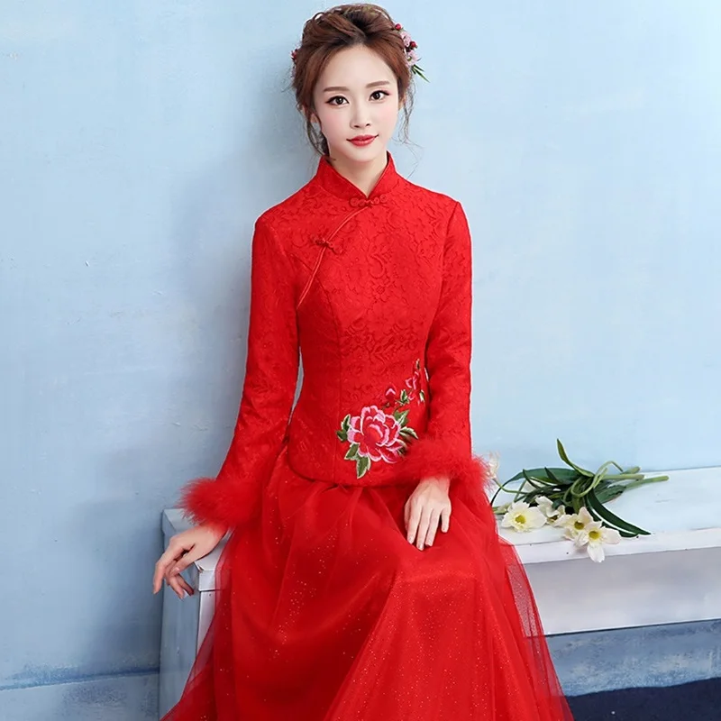 Mandarin collar gown Clearance