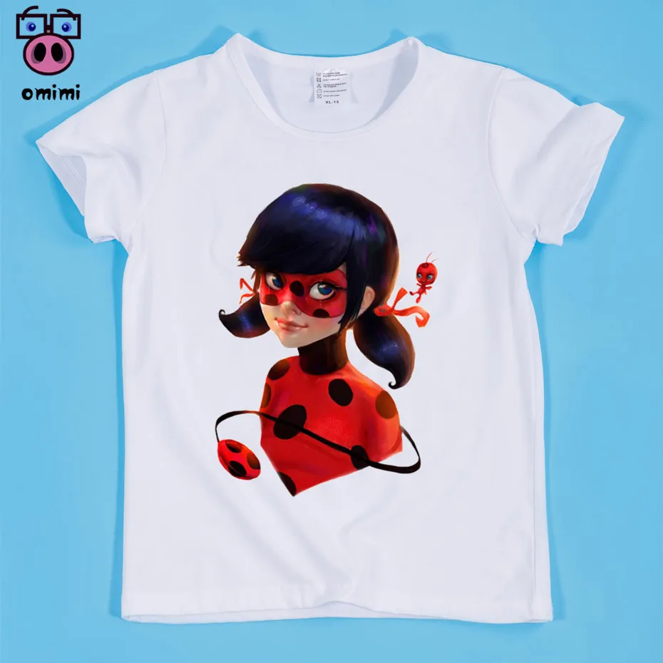 

Kid's Miraculous Ladybug Cartoon T-shirt Boy and Girl Cartoon T shirts Children Miraculous Ladybug Tops Tees
