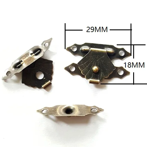 4000pcs 29*18mm Agraffe Lock Horns Bronze Gold Buckle Wooden Gifts Box Packing Clasp Latch Hook Small Drawer Door Fixture