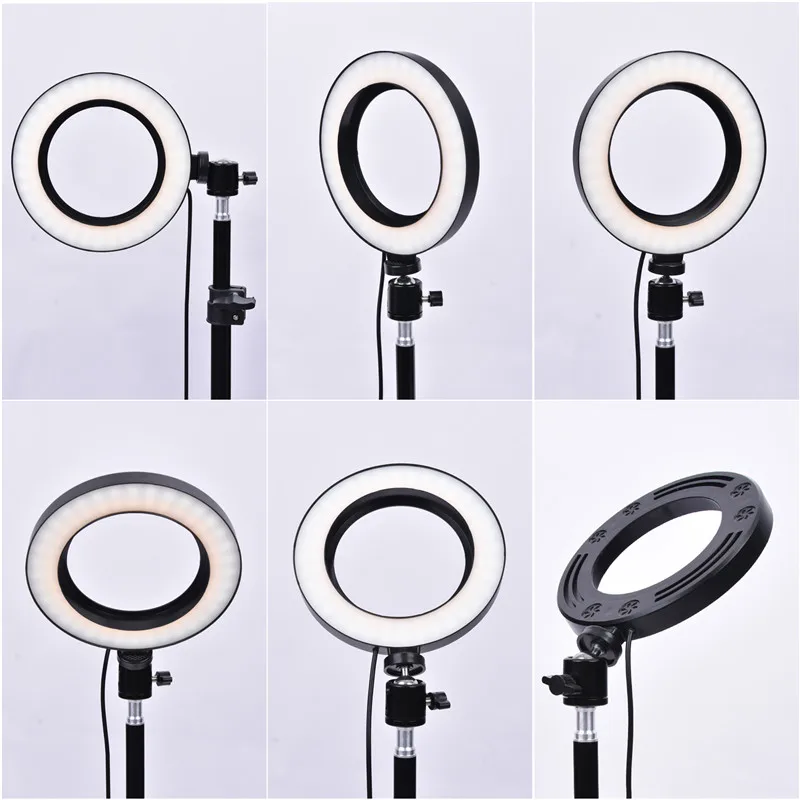 fosoto 16cm/26cm Photographic Lighting 3200K-5500K Dimmable Led Ring Light Lamp Photo Studio Phone  - 32993252276