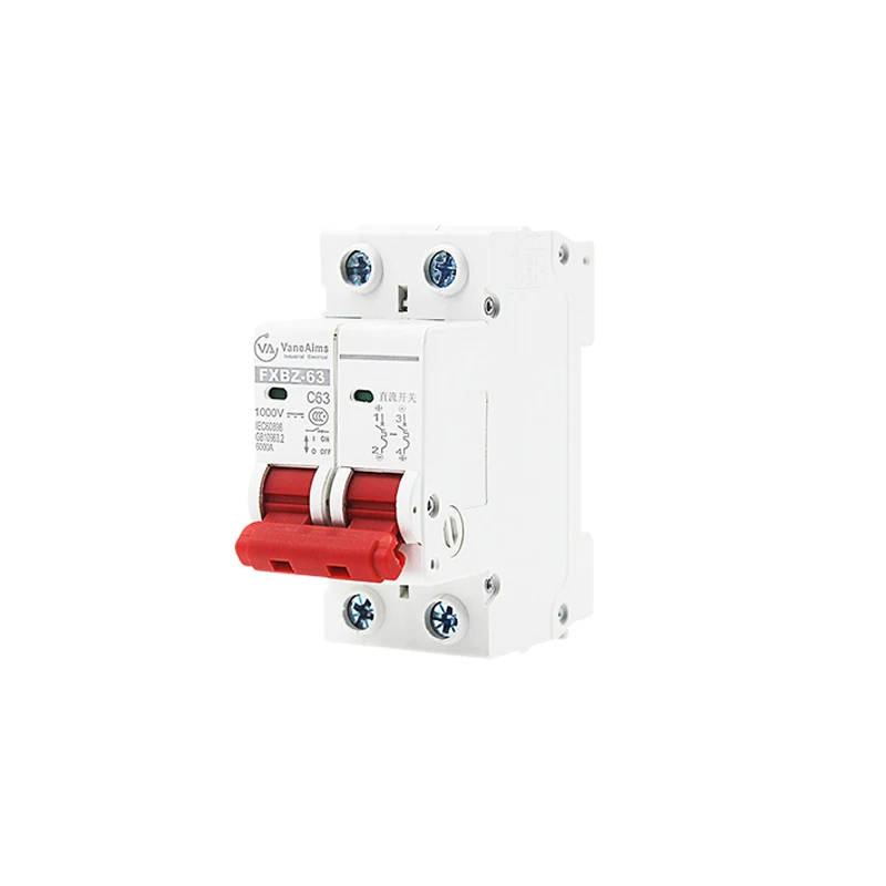 

2P DC 1000V Solar Mini DC Circuit Breaker 6A/10A/16A/20A/25A/32A/40A/50A/63A DC Solar Circuit Breaker