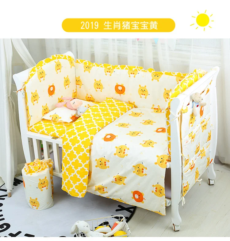 6pcs/Set Baby Bed Bumper set Baby Crib Protector Cot Around gift for newborn baby Girl Boy crib bedding set toddler bedding