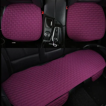 

Dewtreetali 3pcs/set Front Back Car Seat Cover Flax Cushion Non-slip Warm Auto Seat Covers Protector Seat Covers Car-styling