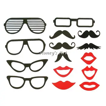 

15pcs DIY Party Fun Masks Photo Booth Props Fun Mustache Lips Eye Glasses On A Stick Accessory Wedding Shows Birthday
