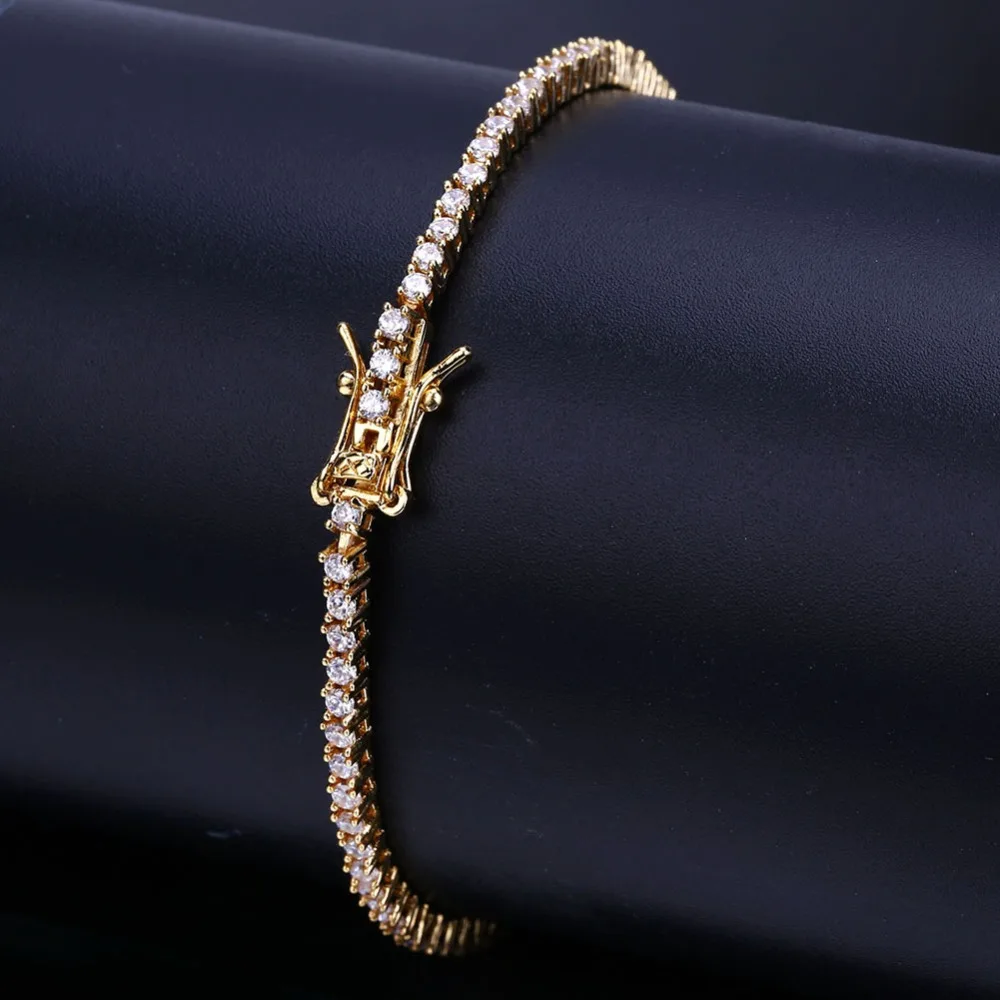 2019 Мода хип хоп Jewelry для мужчин цвет серебристый, золотой Iced Out Браслет CZ Шарм теннисная Цепочка Женщин's браслеты Accesorios Mujer