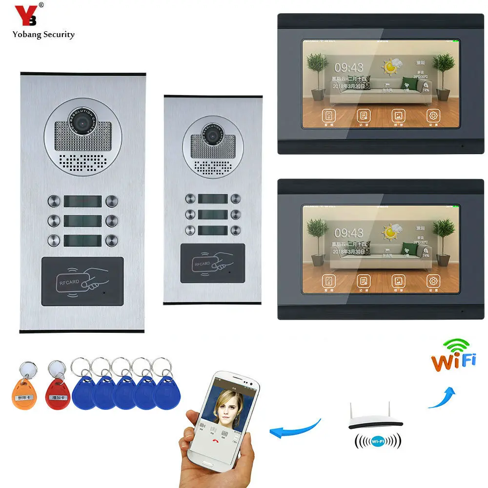 7'' Touch Screen WIFI Video Door Phone IP Video Intercom for Building Access Control System Support ID Card APP control 7'' Touch Screen WIFI Video Door Phone IP Video Intercom for Building Access Control System Support ID Card APP control