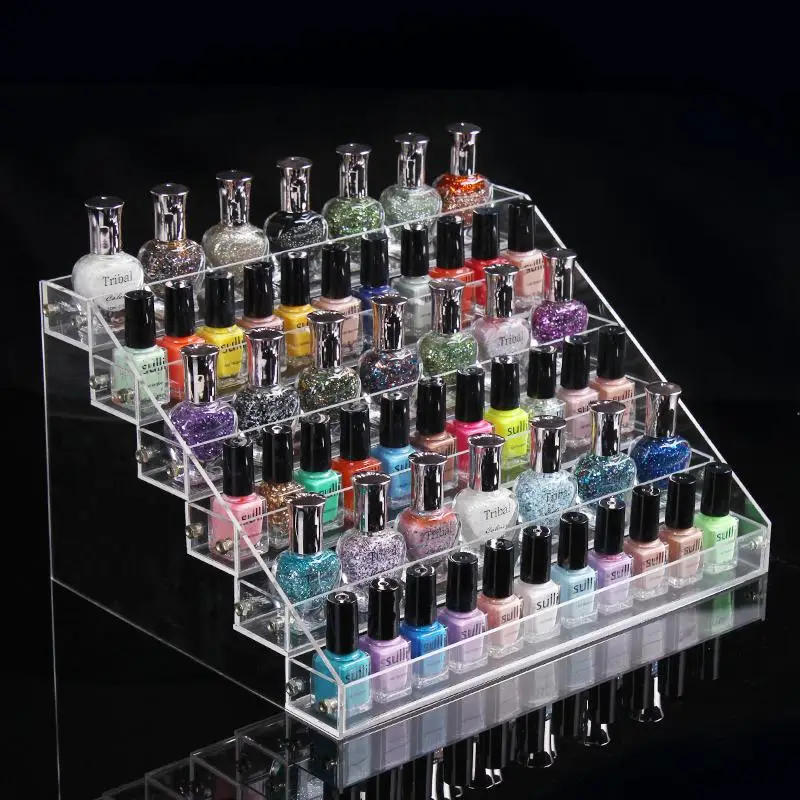 Free shipping Acrylic transparent 6 layer Nail polish display shelf