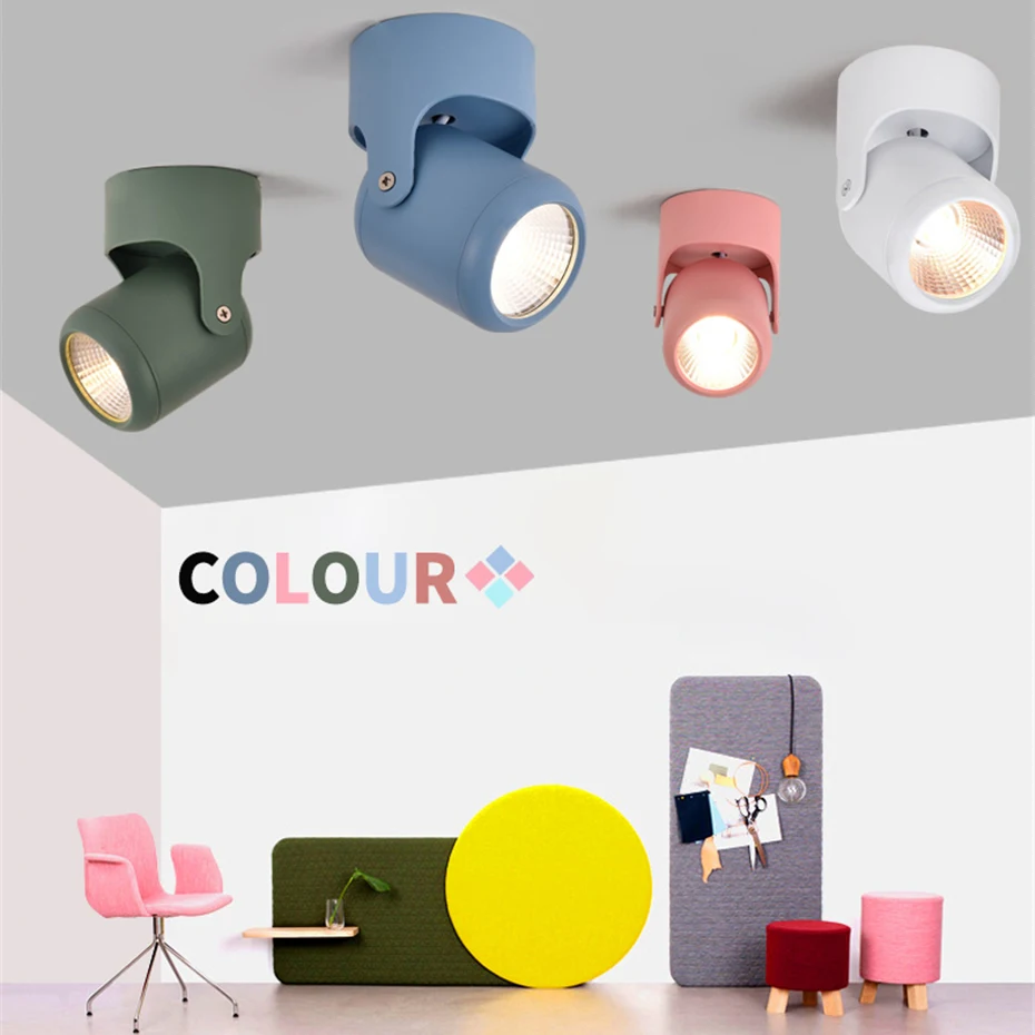 Modern 3W/5W/7W/10W/12W Macaron LED Wall Lamp Creative Surface Mounted Adjustable Light Bedside Indoor Home Decor Fixture | Лампы и
