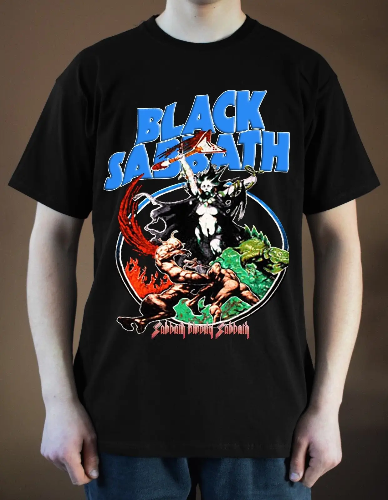 Реплика BLACK SABBATH Tour 1978 Лето Изделие из хлопка с короткими рукавами | Мужская одежда