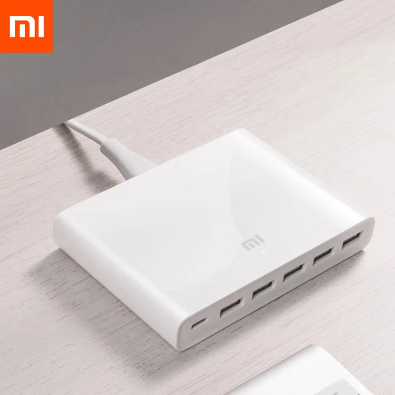 Оригинальное зарядное устройство Xiaomi USB-C, 60 Вт, выходное зарядное устройство type-C, 6 usb-портов QC 3,0, быстрая зарядка, 18 Вт, x2+ 24 Вт(5 В = a макс.) для смартфонов