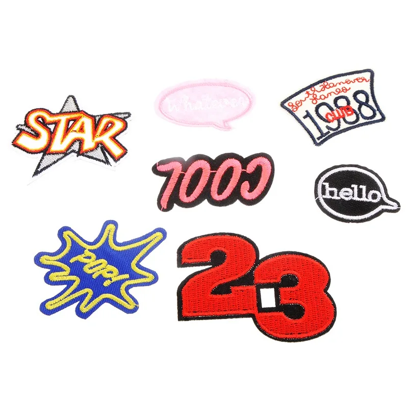 

Hoomall Embroidered Clothes Stickers Patches Sewing Badges DIY Circular Diamond Cartoon Animal Letters Fruit Patch Hawaii
