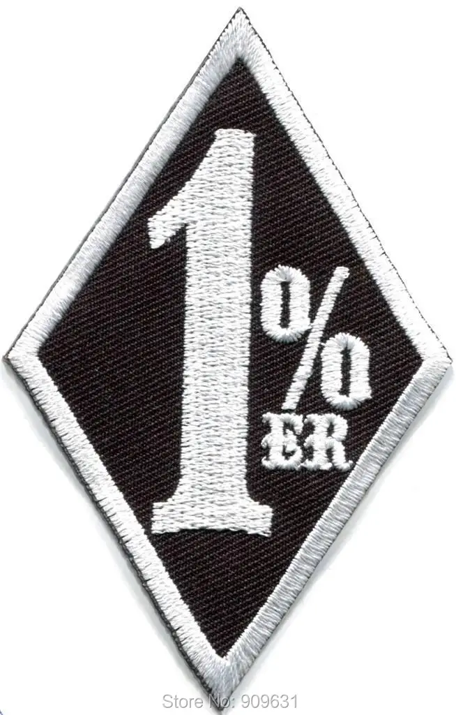 One Percenter 1%er biker outlaw motorcycle gang applique iron-on patch Sm(5.7-8.9)