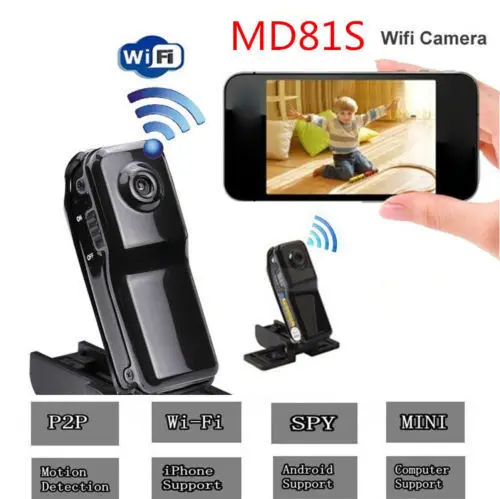 4GB карта + WiFi камера DV Беспроводная IP HD микро мини видеокамера Cam MD81S|Камеры