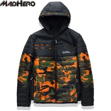 MADHERO Camouflage Parka Men Good Quality Hooded Thick Windproof Men’s Winter Jacket Keep Warm Coat With Inside Pocket