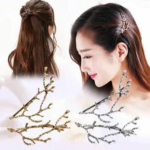 Новое поступление 2 шт золотые Серебристые шпильки дерево ветви металлические женские Девушки заколки для волос аксессуары