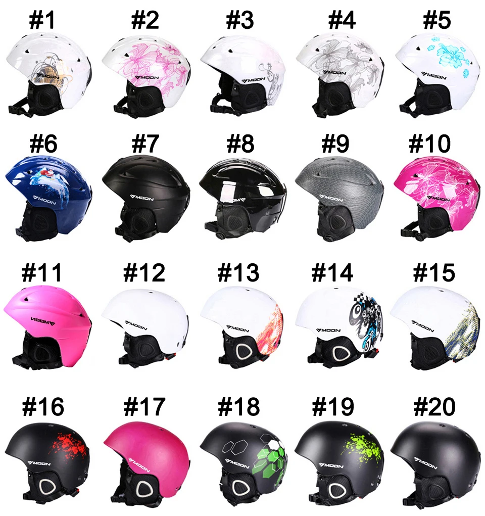 MOONขายร้อนSki Helmetหมวกกันน็อกสกีสำหรับผู้ใหญ่และSnowหมวกนิรภัยสเก็ตบอร์ดสกีสโนว์บอร์ดหมวกนิรภัย