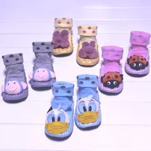 Baby Cotton Socks Autumn Winter Kid s Indoor Floor Socks With Bells Leather Sole Non Slip