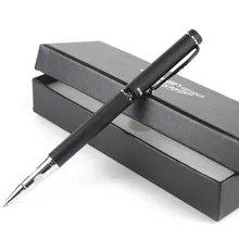 Qshoic подлинный подарок ручка с коробкой 0.5 мм высокого качества ручка ролика песчаных черный металл фломастер нейтральный бизнес подарок