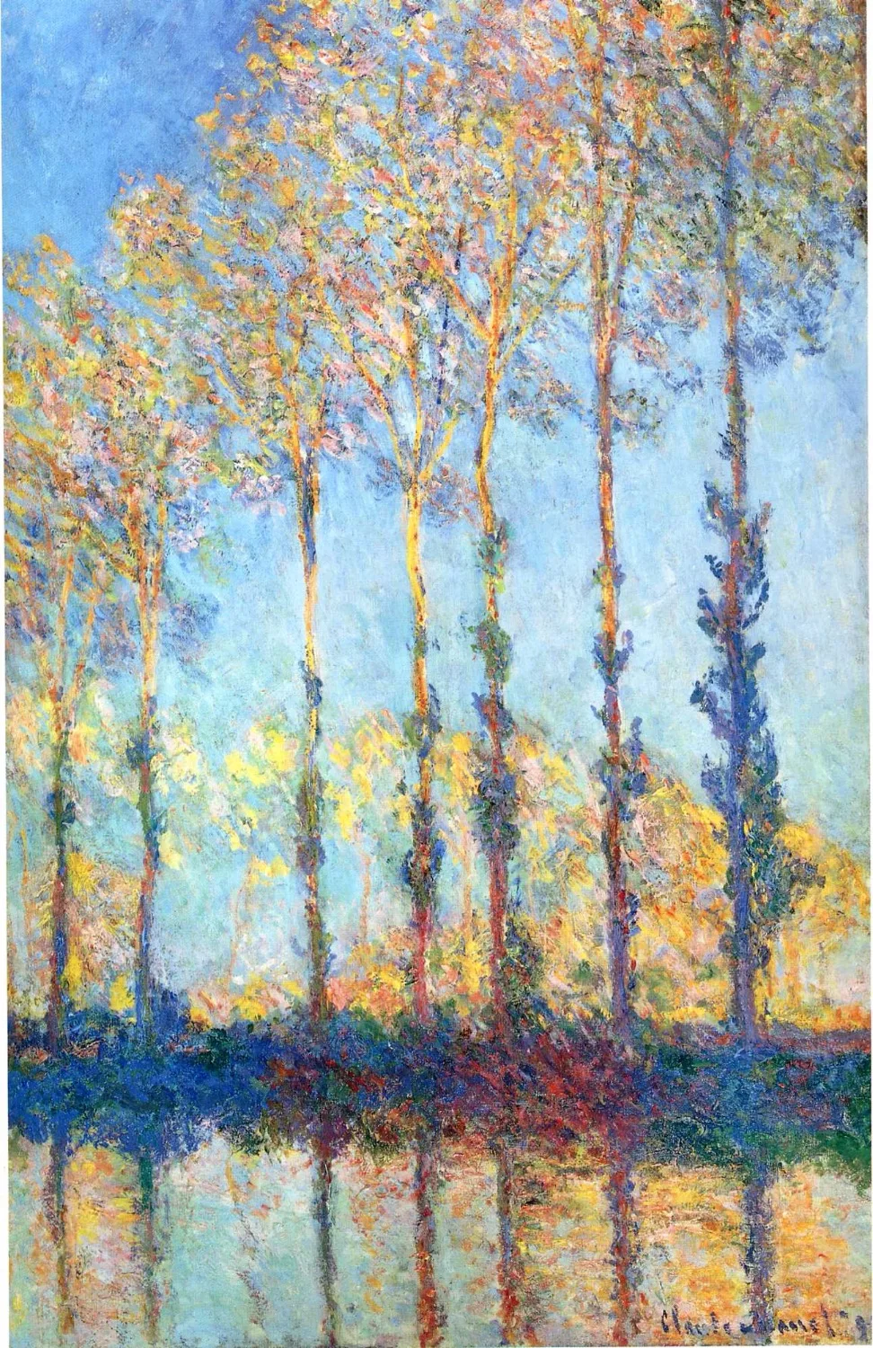 

100% handmade landscape oil painting reproduction on linen canvas,poplars-on-the-banks-of-the-epte-1891 by claude monet
