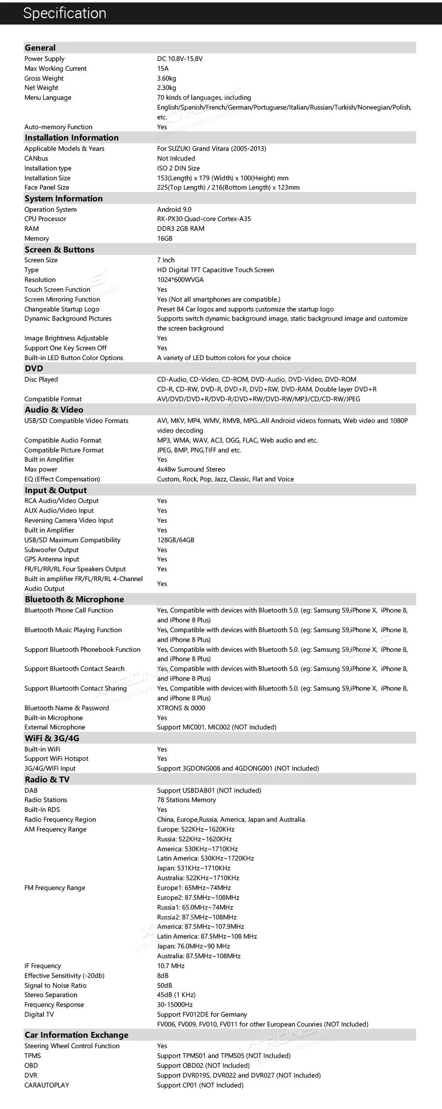 Excellent 7" Android 9.0 OS Car DVD Multimedia Navigation GPS Radio for Suzuki Grand Vitara 2005 2006 2007 2008 2009 2010 2011 2012 2013 26 Excellent 7" Android 9.0 OS Car DVD Multimedia Navigation GPS Radio for Suzuki Grand Vitara 2005 2006 2007 2008 2009 2010 2011 2012 2013 26