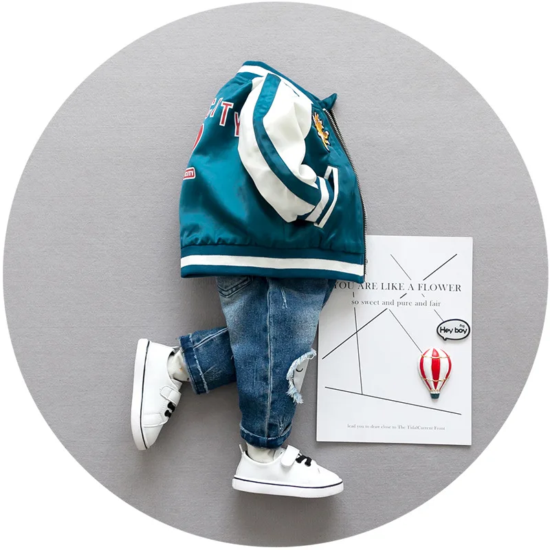 Spring Jacket Children Outerwear Baby Girls Jackets tiger embroidered Kids Coat Warm For Clothes Baseball shirt | Детская одежда и