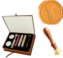 Jellyfish Custom Picture Logo Vintage Wedding Invitation Wax Seal Sealing Stamp Sticks Spoon Gift Box Set Kit