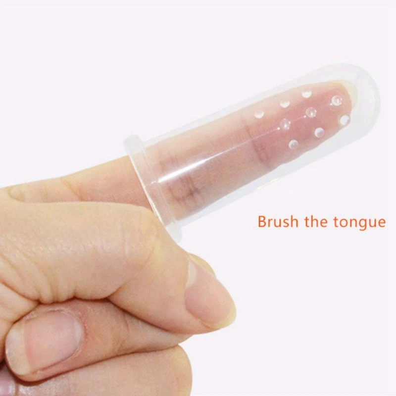 Baby Finger Toothbrush Set Safety Silicone Tongue Cleaning Brush Oral Massager Finger Set Toothbrush Shell Multi-Color Optional