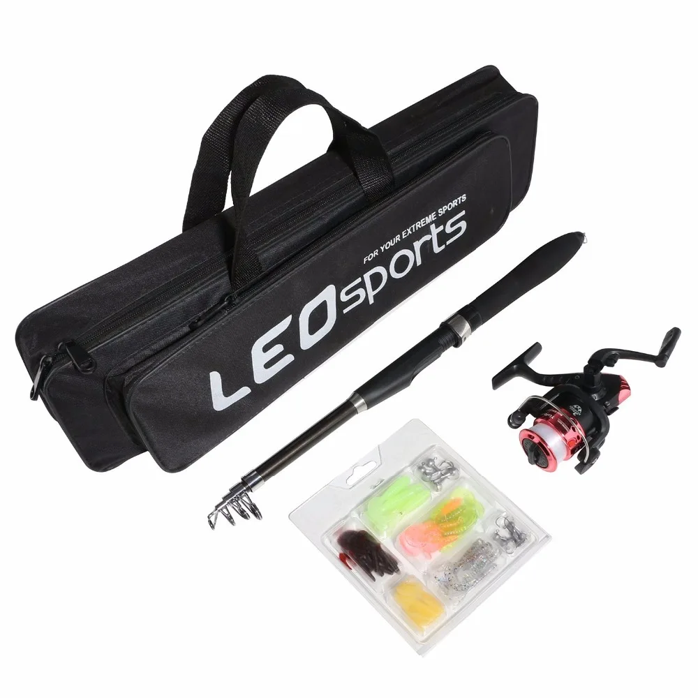 

2018 High quality summer Fishing Rod Combo 1.6M Spinning Telescopic Fishing pole with Fishing Reel Baits Hook Bag wholesale