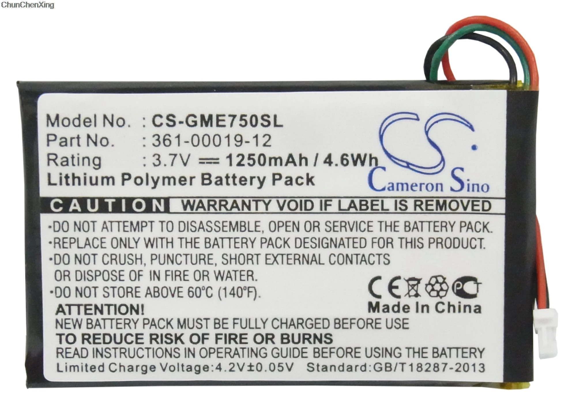 Cameron sino bateria de 1250mah 361-00019-12 para garmin edge 605, 705