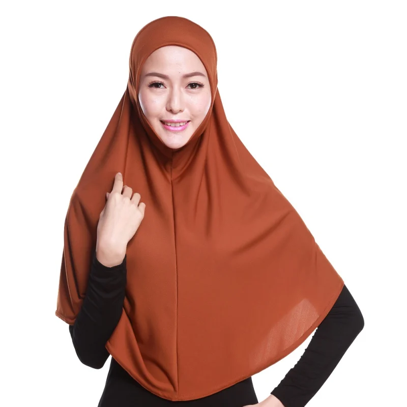 2018 New Womens Muslim Hijab Amira Islamic Solid Soft Scarf Long Hejab
