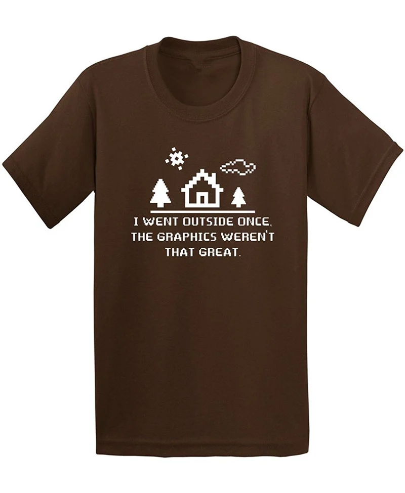 Cheap Graphic Tees Short Sleeve Men Summer Went Outside Once The Graphics Sarcastic Gamer O Neck