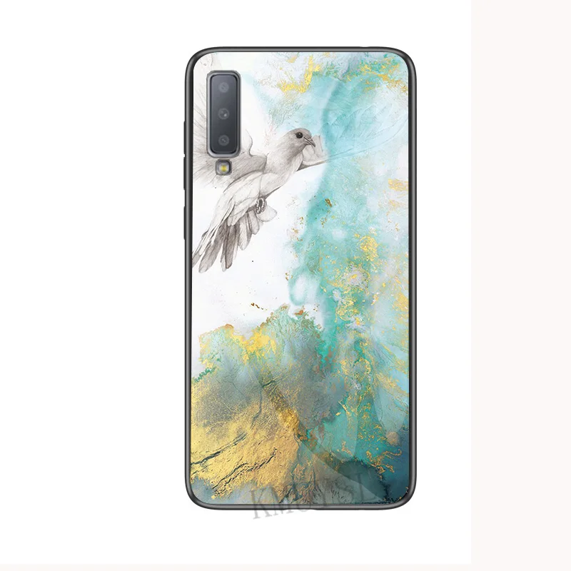 Чехлы для samsung A50 A30 M30 M20 M10 Galaxy S10E S10 S8 S9 A7 J8 J6 J4 A6 A8 плюс A9 A7 Note 8 9 Мрамор Стекло чехол Fundas - Цвет: 2