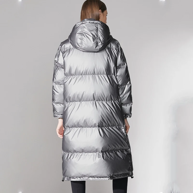 YUNY Womens Hooded Overcoat Parka Longline Packable Quilted Jacket Black L YUNY Womens Hooded Overcoat Parka Longline Packable Quilted Jacket Black L