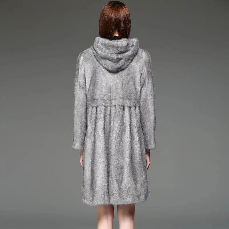 Femmes Importation Marque Qualité Luxe 078 Avec Veste Ceintures Tu144 Haute Fourrure Sapphire Long À Lady Élégant De 2017 Hiver Naturel Des Vison Manteau dtqII