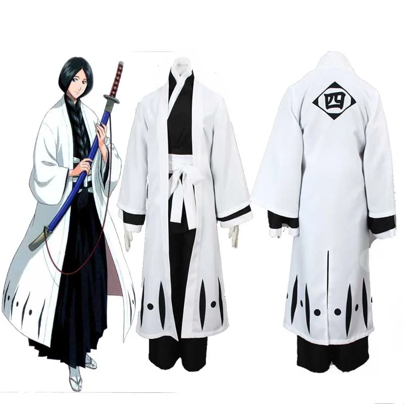 Отбеливающий костюм Unohana Retsu для косплея капитана 4 го подразделения белое кимоно
