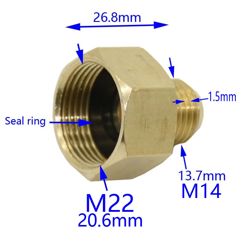 Гнездовой M22 к M14 адаптер с наружной резьбой редукционный Соединитель с резьбой для распылительной машины 1 шт
