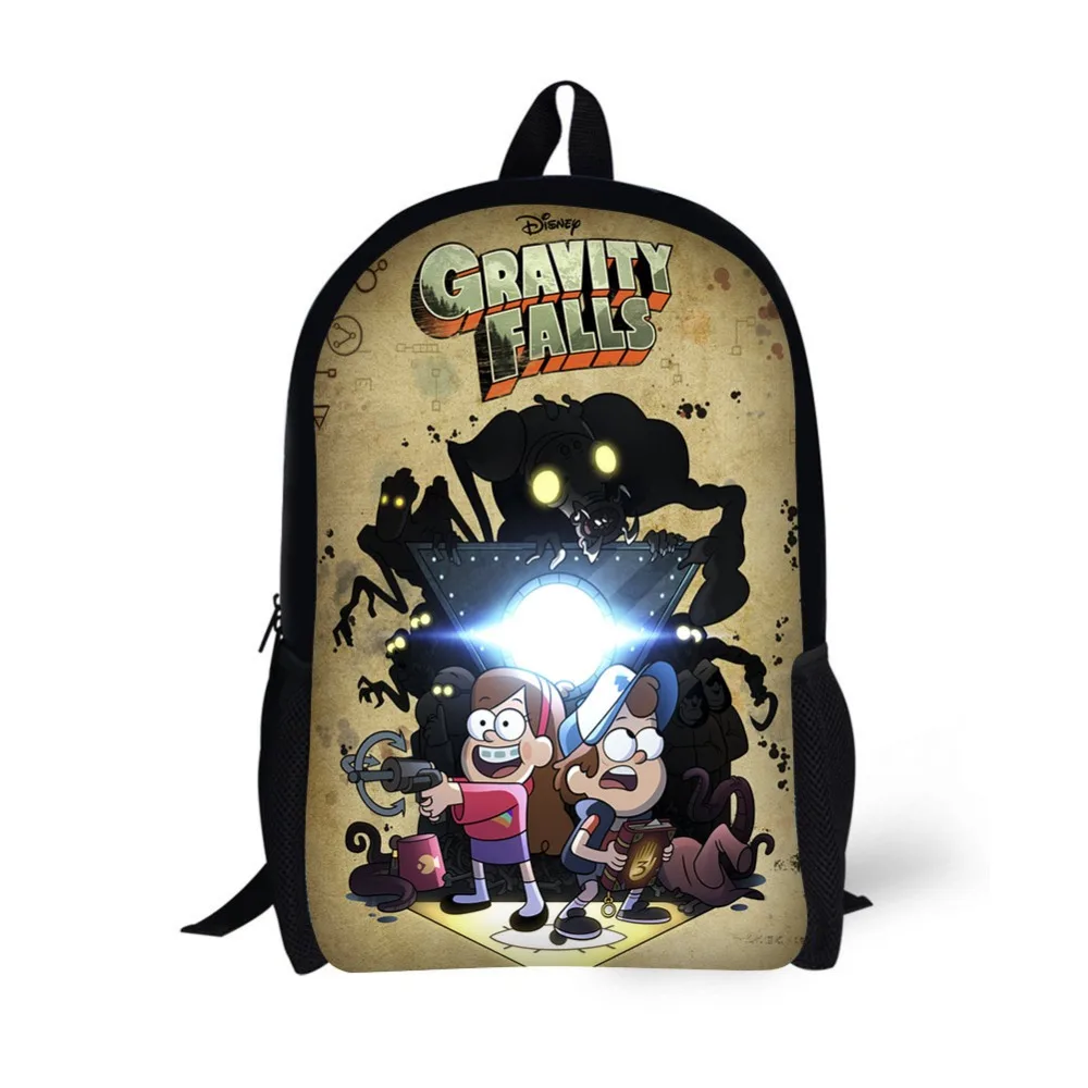 

Cartoon Gravity Falls Mabel Pines Dipper Pines Waddles Backpack Meteor Backpack Leisure Daily 17inch Backpack Travel School Bag