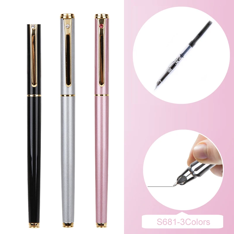 

2018 metal Fountain Pen school & office supplies stationery Elegant Pens For Writing school high quality ink fountain pen