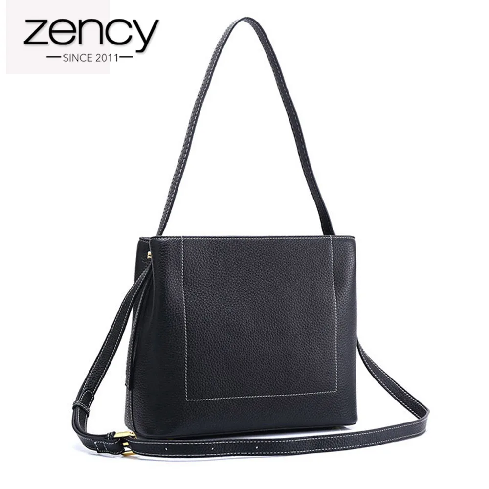

Zency Famous Brand New Style Women Shoulder Bag Vintage 100% Genuine Leather Large Capacity Simple Messenger Lady Crossbody