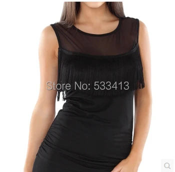 

Latin dance costume senior sexy tassel spandex latin dance vest top for women latin dance costume top 5 kinds of colors