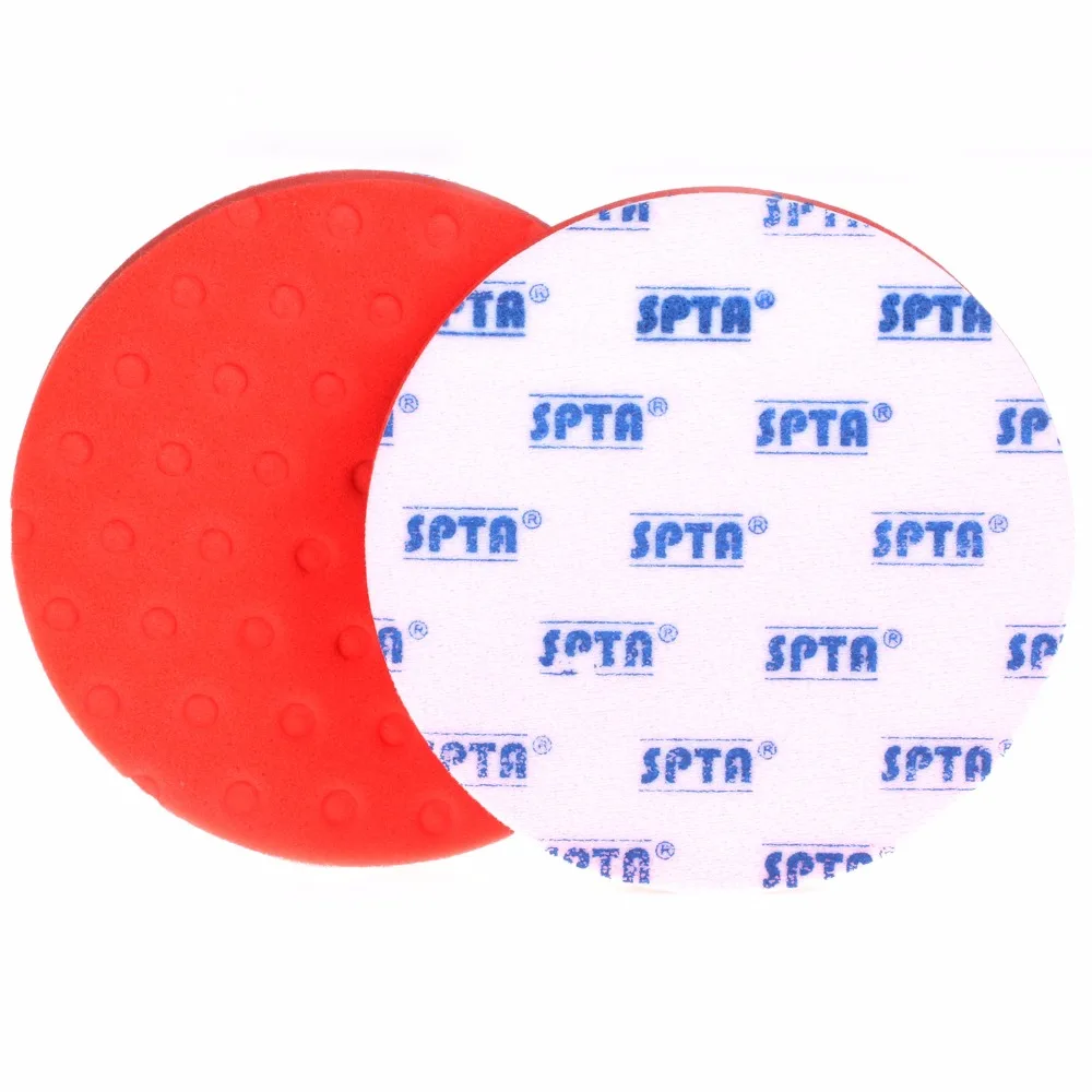SPTA 1Pc 7'' (180mm) Red Soft Hardness Buff Pad Polishing Pad For Car Polisher DIY Qualityin