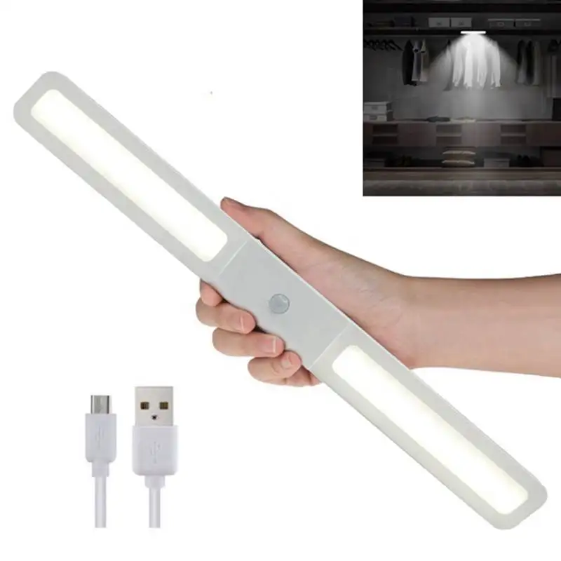 Портативный 20 LED ночник PIR датчик движения шкаф свет USB перезаряжаемые ЛЕСТНИЦЫ