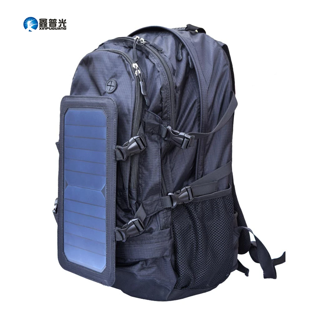 Xinpuguang 6W 6V solar black backpack solar battery cell USB charger