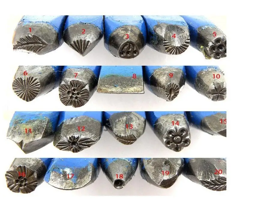 20 pcs/set GH422 Assorted punch for jewelry jewelry stamp punches,gold silver ring bangle