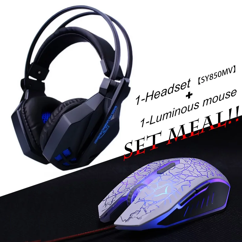 

SOYTO EACH 3.5mm Earphone Gaming Headset Gamer PC Headphone Gamer Stereo Gaming Headphone With Mic For PC + USB Gaming Mouse