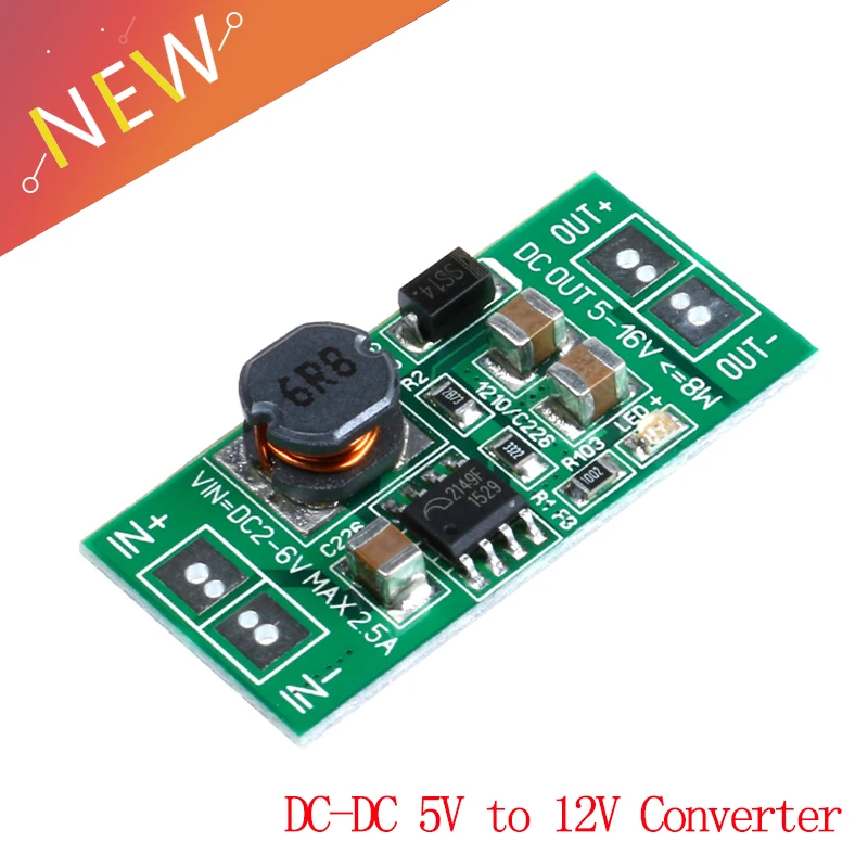 8 W DC-DC 5 вольт постоянного тока (2 V-6 V) 12В импульсный Повышающий Модуль Питание
