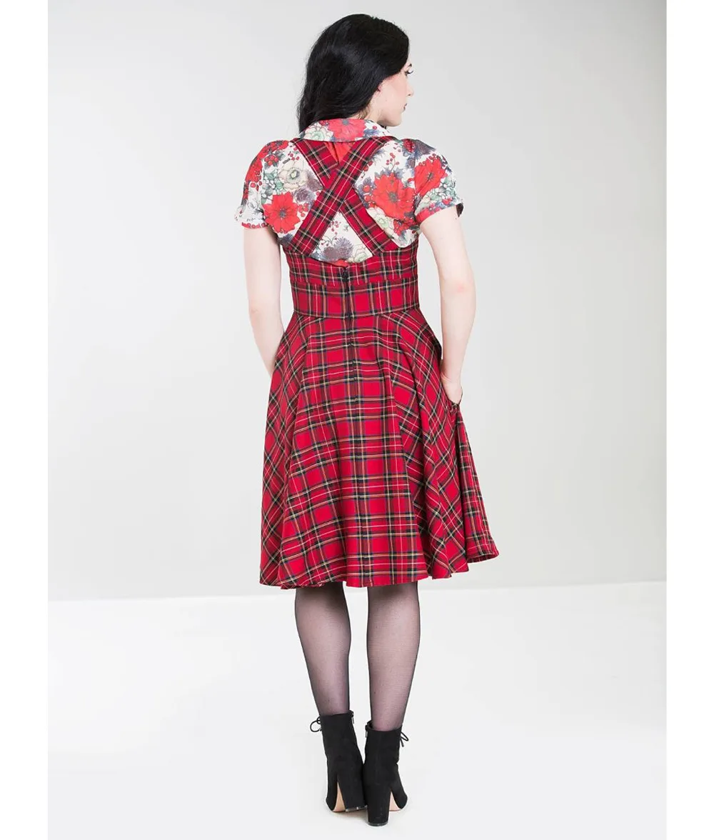 plus size tartan pinafore