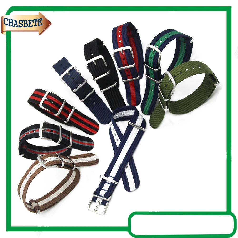 

Nylon Nato Fabric Watch Band for Ticwatch 2 42mm 20mm Canvas Strap Wrist Belt Loop Bracelet Black Blue Brown Red Green + Pin