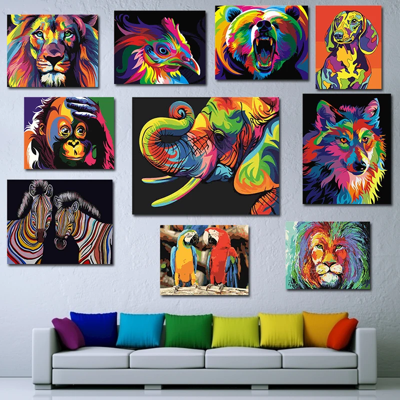 

Oil paint painting by numbers diy picture drawing coloring on canvas painting by hand wall paint by number landscape